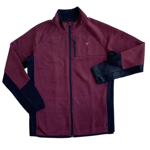 Old Navy Youth Kid US 14-16 Burgundy Black Full-Zip Jacket Back To School Fall - Picture 1 of 8